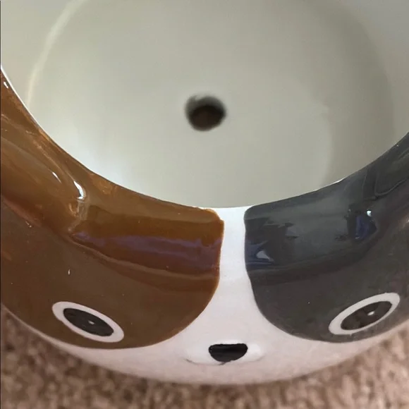 Cat's Meow Ceramic Planter - Brown and White - Picture 5 of 5